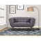 Armen Living Phantom Mid-Century Modern Loveseat in Dark Gray Linen and Walnut Legs LCPH2DG - alternate 2
